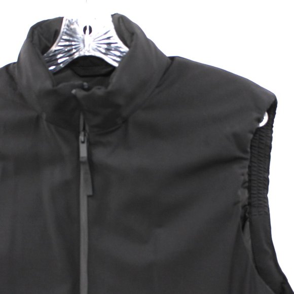 Theory Roy Active Down Fill Black Tuck Away Hood Puffer Vest M Insulated Jacket - Picture 3 of 8